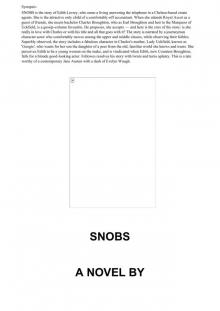 Snobs: A Novel Snobs: A Novel